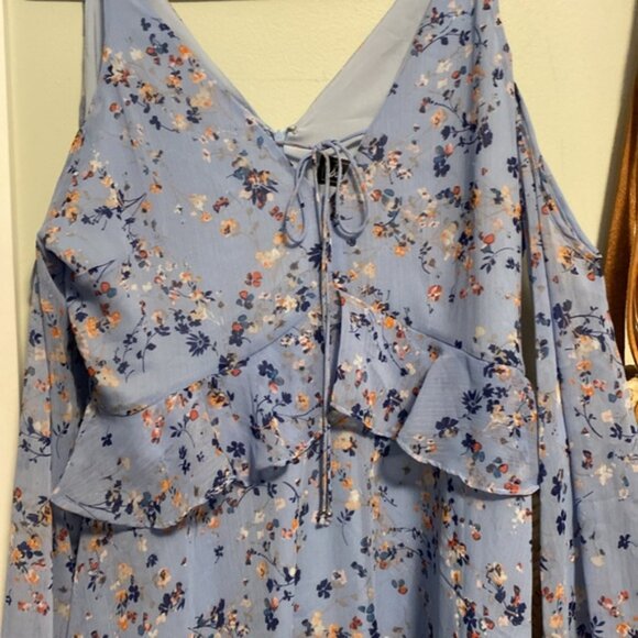 Sam Edelman Light Blue Floral DressCold ShoulderUS8NWOT - Picture 5 of 7